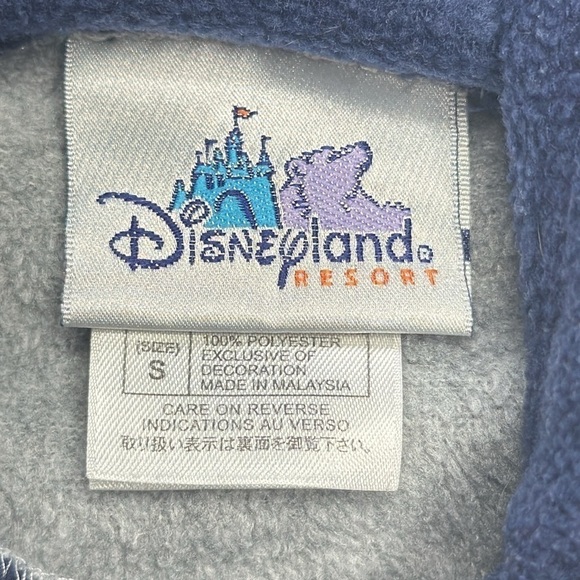 Disneyland Fleece Hoodie sweatshirt gray blue size small S 1955 Disney land - Picture 3 of 6